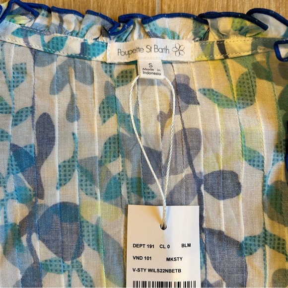 NEW WITH TAGS!  Poupette St. Barth Ilona mini dress in Blue Esterel Sz. S - Picture 3 of 7